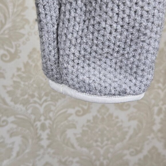 Anthropolgie MOTH Blakely Knit Blazer Size Small Gray White Trim 1 Button Close - Picture 8 of 15